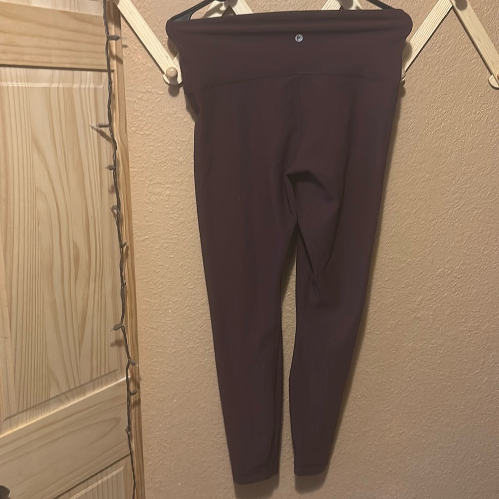 Dark purple high waisted full length leggings